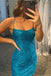 Blue Lace Spaghetti Straps Short Tight Homecoming Dresses Cocktail Party Dresses DMHD4
