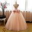 Vintage Flower Long Sleeves Puffy Tulle Long Prom Dress,Quinceanera Dresses DM608