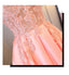 Blush Pink A Line Cap Sleeves Appliques Beaded Long Prom Dresses DMJ85