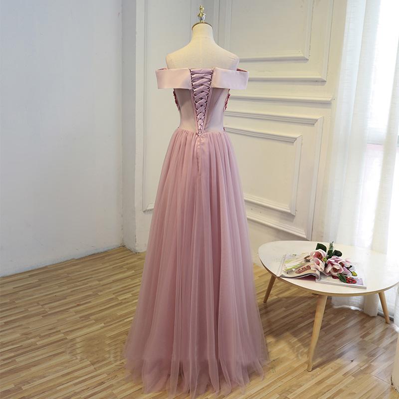 Cheap Pink Long Party Evening Dress stunning Lace Up Women Formal Prom Gown DM140