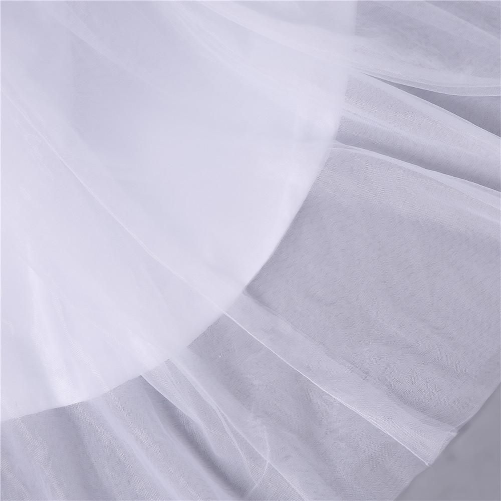 Princess White Tulle Lace Top Beaded Wedding Dresses, Cheap Long Bridal Dress DMJ6