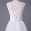 Princess White Tulle Lace Top Beaded Wedding Dresses, Cheap Long Bridal Dress DMJ6