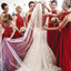 Cheap A-Line Formal Long Red Beading Bridesmaid Dresses DMG59
