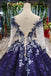 Ball Gown Long Sleeves Sequins Ombre Prom Dress, Pretty Quinceanera Dress DMQ45
