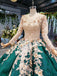 Long Sleeve Ball Gown Wedding Dress Appliques Beading Quinceanera Dresses DMR12