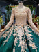 Long Sleeve Ball Gown Wedding Dress Appliques Beading Quinceanera Dresses DMR12