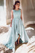 Gorgeous Satin Beautiful Sleeveless High Low Prom Dress With Lace DMI43