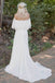 Ivory Chiffon A-line Off-the-Shoulder Bohemian Lace Beach Wedding Dresses DM1814