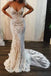 Ivory Lace Appliques Mermaid V-neck Spaghetti Straps Wedding Dresses DMW19