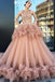 Ball Gown Scoop Ruffles Tulle Long Beautiful Beading Prom Dress,Quinceanera Dresses DMG26
