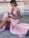 Long Sleeve A-line V-neck Floor-length Sequin Chic Long Prom Dress with Slit DMG24
