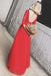 Red Bateau Floor-length Appliques Half Sleeves Long Prom Dress Evening Dress DMS49