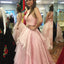 New Two Piece A-line Floor-length Long Puffy Prom Dress With Ruffles DM881