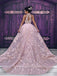 Luxury Pink Lace Wedding Dresses Halter Embroidery Slleveless Prom Dress Evening Dress DM486
