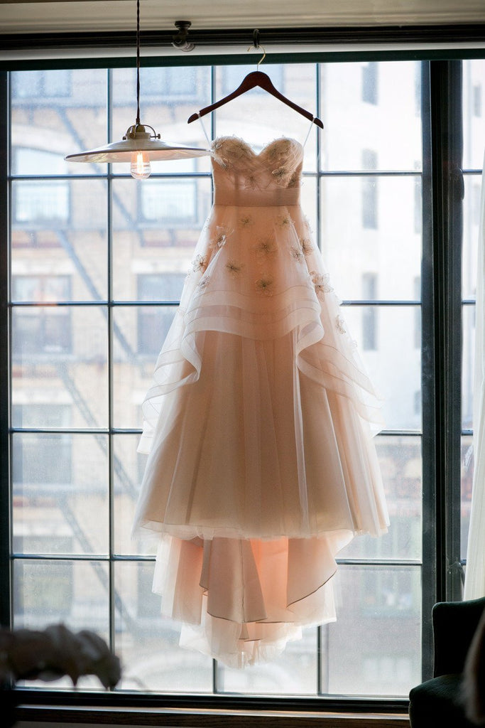 Beautiful A Line Sweetheart Flower Chic Bridal Gown, Princess Wedding Dress DME34