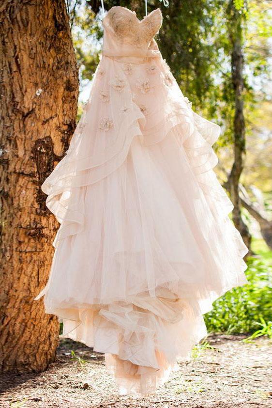 Beautiful A Line Sweetheart Flower Chic Bridal Gown, Princess Wedding Dress DME34