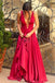 Sexy A-Line Backless Prom Dresses,Deep V-Neck Long Prom Evening Dress DM130
