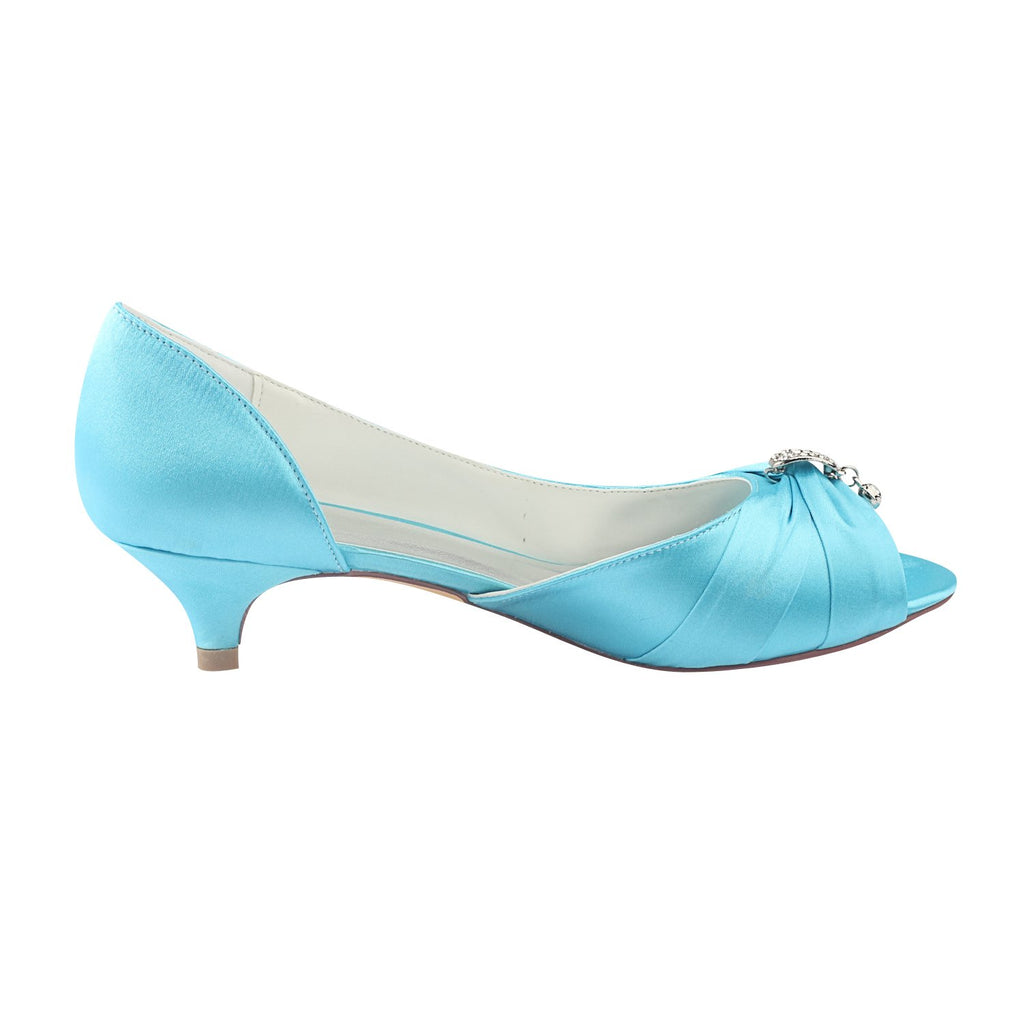 Light Blue Wedding Shoes with Rhinestones, Beautiful Party Shoes L-924
