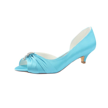 Light Blue Wedding Shoes with Rhinestones, Beautiful Party Shoes L-924