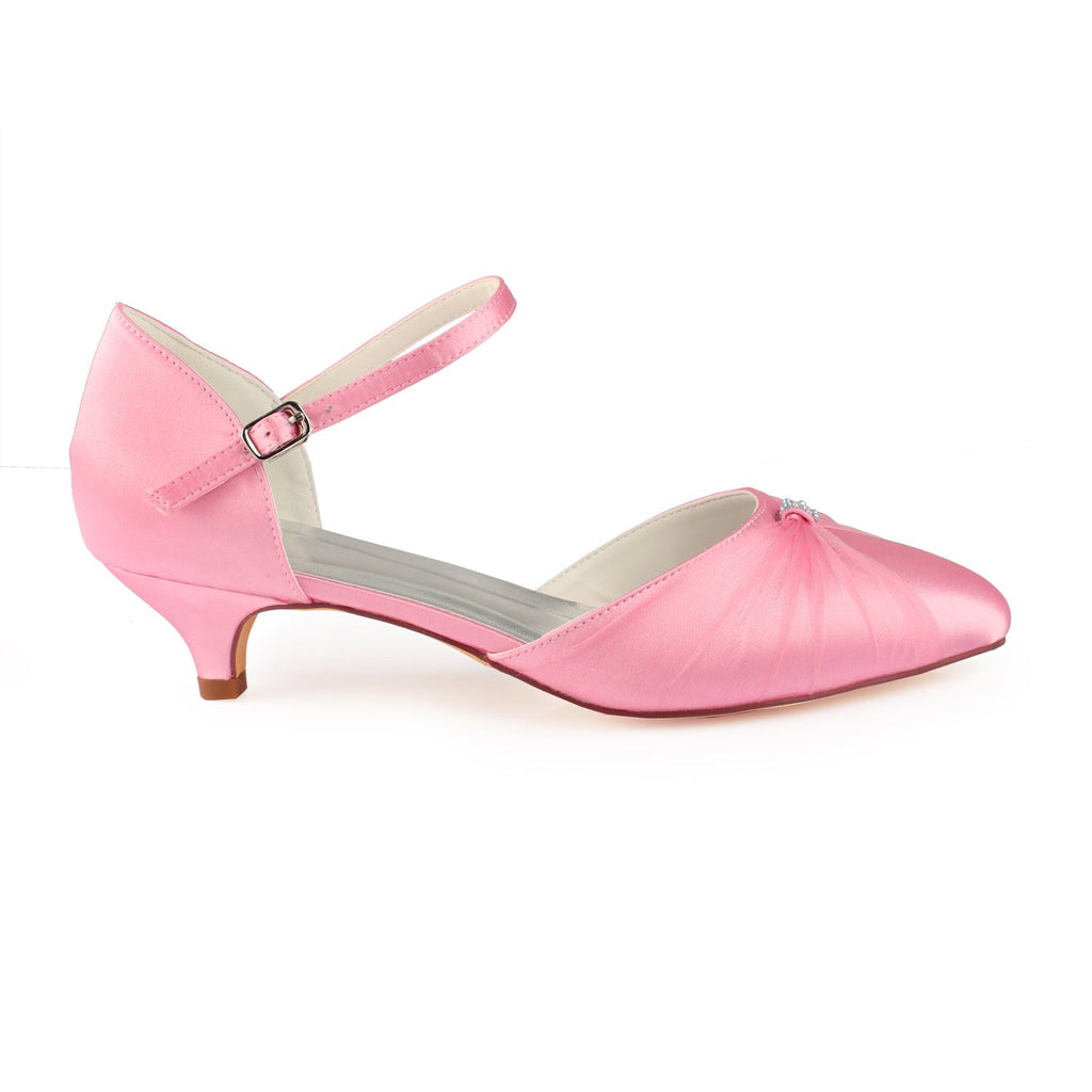 Pink Prom Shoes with Beads, Fashion Low Heels Woman Party Shoes L-925