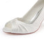 Ivory High Heels Satin Wedding Shoes, Princess Wedding Party Shoes L-928