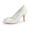 Ivory High Heels Satin Wedding Shoes, Princess Wedding Party Shoes L-928