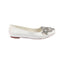 Ivory Flat Beading Wedding Shoes, Satin Wedding Party Shoes For Women L-930