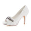 Ivory High Heels Lace Wedding Shoes with Rhinestone, Fashion Wedding Party Shoes L-935