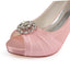Pink High Heels Wedding Shoes with Rhinestone, Cheap Peep Toe Wedding Woman Shoes L-936