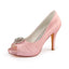 Pink High Heels Wedding Shoes with Rhinestone, Cheap Peep Toe Wedding Woman Shoes L-936