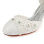 Ivory Ankle Straps Wedding Shoes with Rhinestone, Lace Wedding Party Shoes L-938