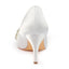 Ivory High Heels Wedding Shoes with Rhinestone, Cheap Satin Wedding Party Shoes L-940