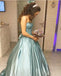 Princess Blue Beaded Sweetheart Strapless Ball Gown Long Prom Dresses DM994