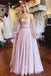 Light Purple Floral Lace Prom Dresses, A Line Tulle Formal Evening Dresses DM2005