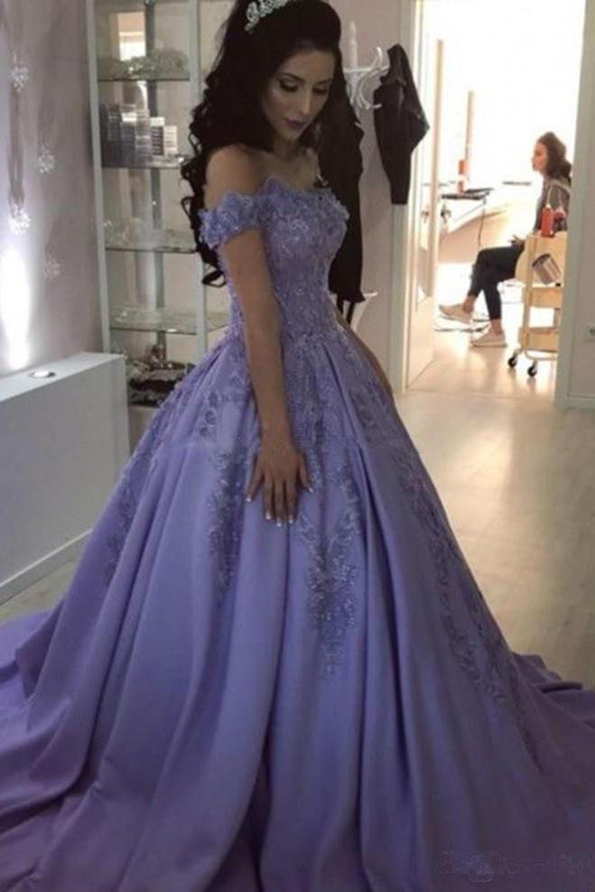 Gorgeous Lavender Beaded Prom Dress with Cape Sleeve and High Neck 222 –  vigocouture