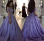 Lavender Ball Gown Off the Shoulder Lace Appliques Prom Dresses DMJ66