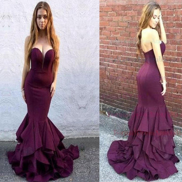 Long Sweetheart Strapless Mermaid Teens Prom Dresses, Evening Dresses for Women DMH16