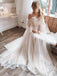 Long Sleeves Off Shoulder Wedding Dressesm Princess Boho A-line Wedding Dresses DM1946