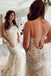 Mermaid Backless Lace Long Prom Dress Formal Evening Dresses DM1999