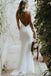 Mermaid V-neck Backless Wedding Dresses With Bruish Train, Bridal Gowns DM1902