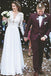 Modest A-Line Lace Appliques Long Sleeves Chiffon Elegant Wedding Dress DMH87
