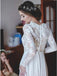 Modest A-Line Lace Appliques Long Sleeves Chiffon Elegant Wedding Dress DMH87