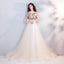Pretty A Line Long Sleeves Tulle Appliques  Prom Dresses With Flowers DMG69