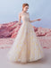 Cheap A Line Tulle Long Appliques Prom Dresses, Evening Party Dress DMG71