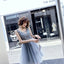 V Neck A Line Beaded Homecoming Dresses, Short Tulle Prom Dress DMN59