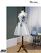 Cheap Gray A Line Tulle Homecoming Dresses With Appliques DMN55