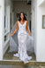 Elegant V Neck Sleeveless Wedding Gowns,V Back White Beach Bridal Dress DMC80