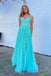 Off the Shoulder Blue A Line Lace Appliques Prom Dresses, Formal Evening Dresses DM1989