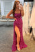 Fuchsia Sequins Mermaid Sheath Prom Dress Long Shiny Evening Party Dresses DMP124