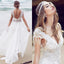 Sexy Beading A Line Chiffon V-neck Long Beach/Coast Wedding Dresses,Summer Wedding Gown DM267